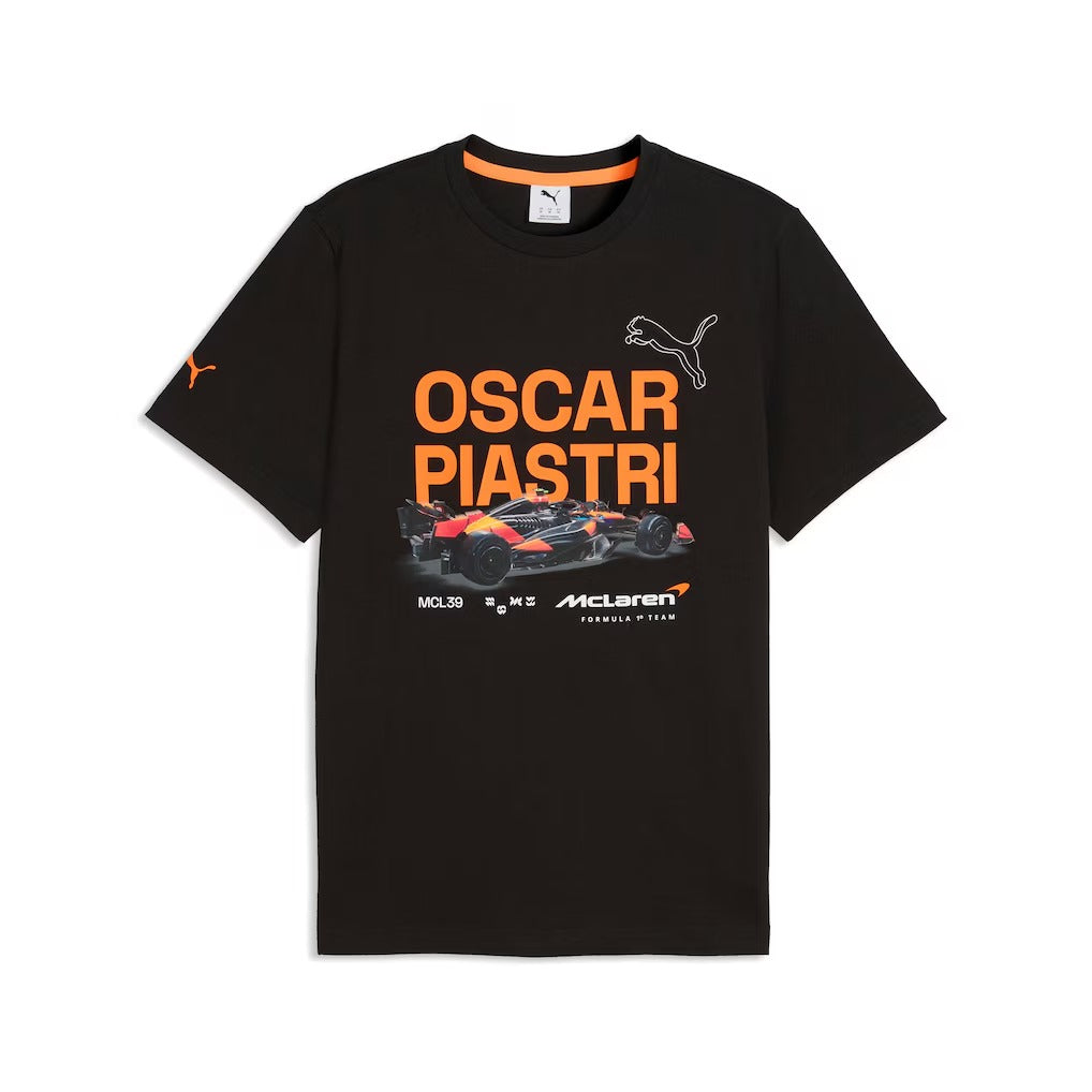 McLaren Oscar Piastri Driver rEPLICA T-Shirt - Black - Unisex