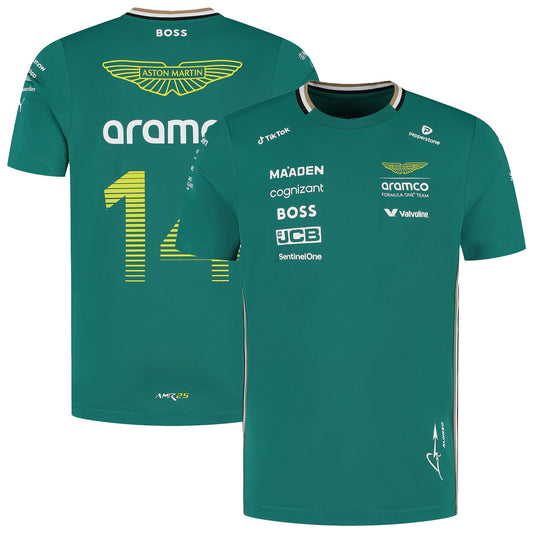 Aston Martin Aramco Cognizant F1 2025 Fernando Alonso Team Driver Replica  T-Shirt