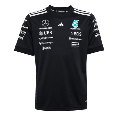 Mercedes AMG Petronas adidas F1 2025 Team Driver Replica T-Shirt - Black - Kids