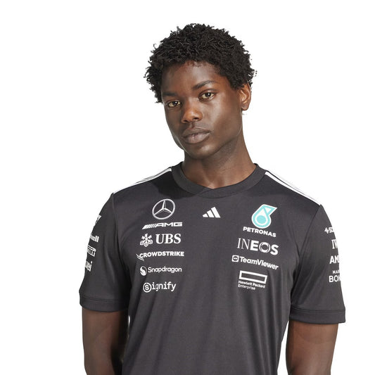 Mercedes AMG Petronas adidas F1 2025 Team Driver Replica T-Shirt - Black