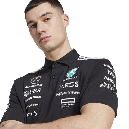 Mercedes AMG Petronas adidas F1 2025 Team Polo -Replica  Black