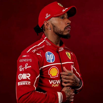 2025 Lewis Hamilton Ferrari F1 Replica Race Suit