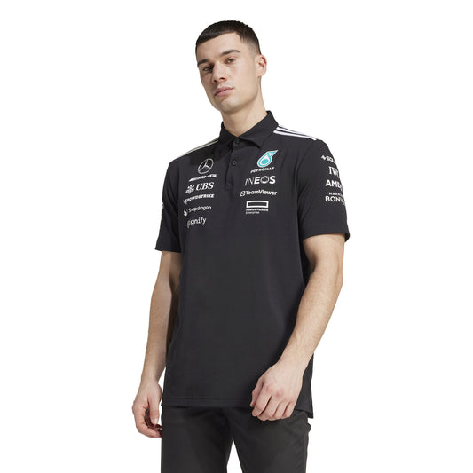 Mercedes AMG Petronas adidas F1 2025 Team Polo -Replica  Black