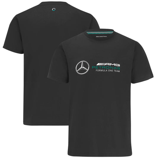 Mercedes AMG Petronas F1 Large Logo Replica T-Shirt - Black