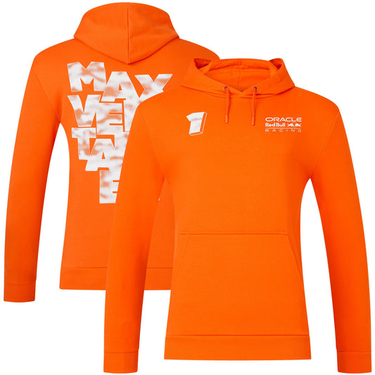 Red Bull Racing Max Verstappen Expression Driver Replica Hoodie - Orange - Unisex