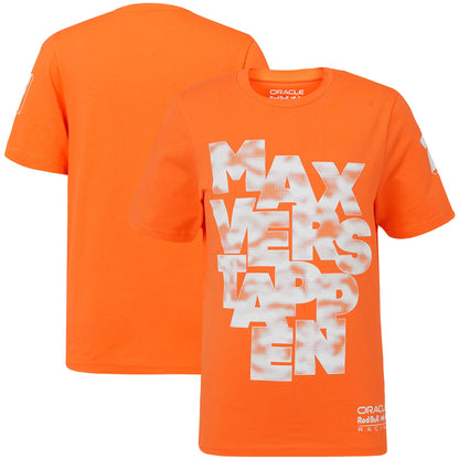 Red Bull Racing Max Verstappen Expression Driver Replica T-Shirt - Orange - Kids