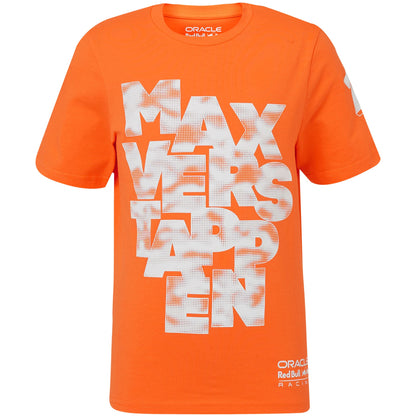Red Bull Racing Max Verstappen Expression Driver Replica T-Shirt - Orange - Kids