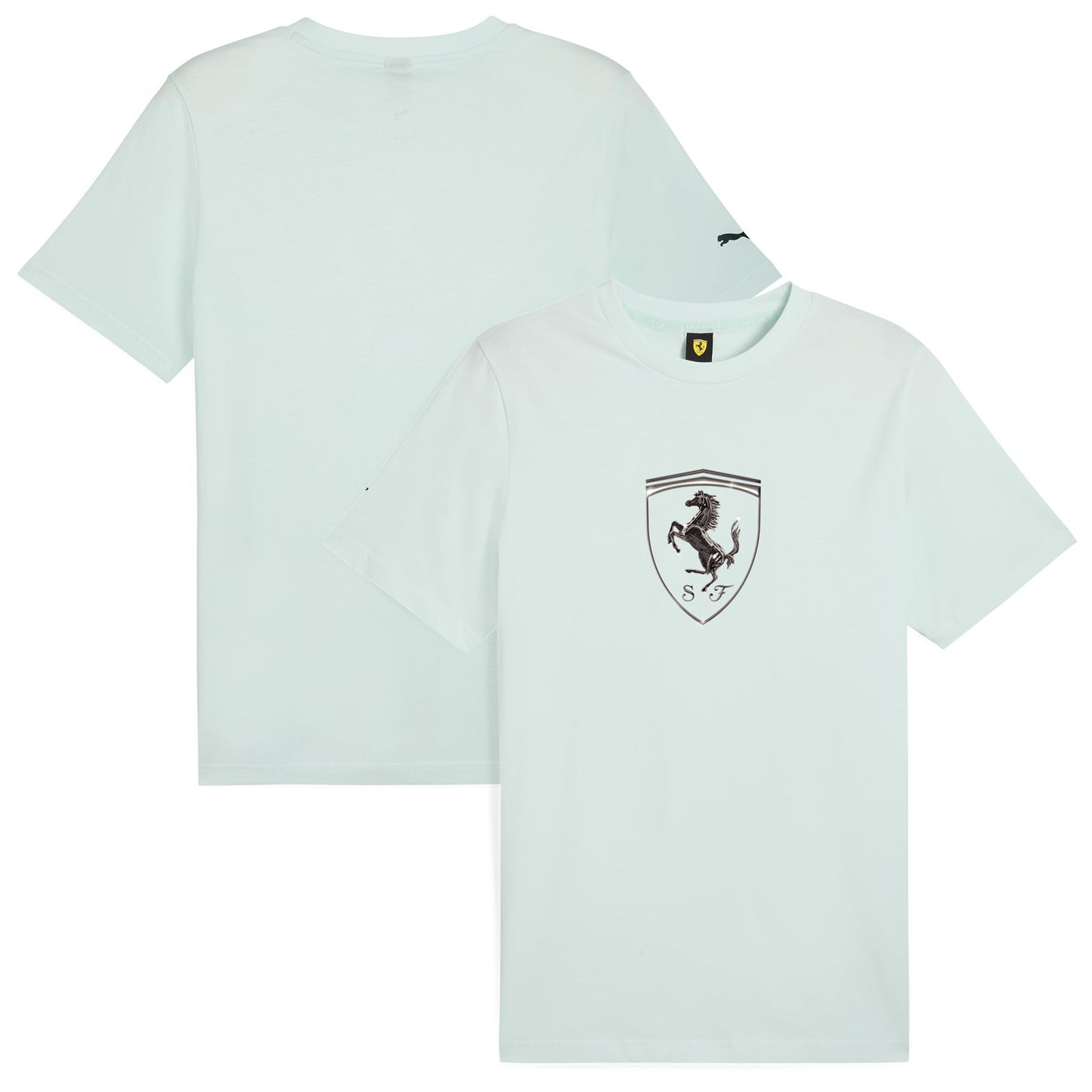 Scuderia Ferrari Race Chrome Large Shield Replica T-Shirt by Puma - Blue